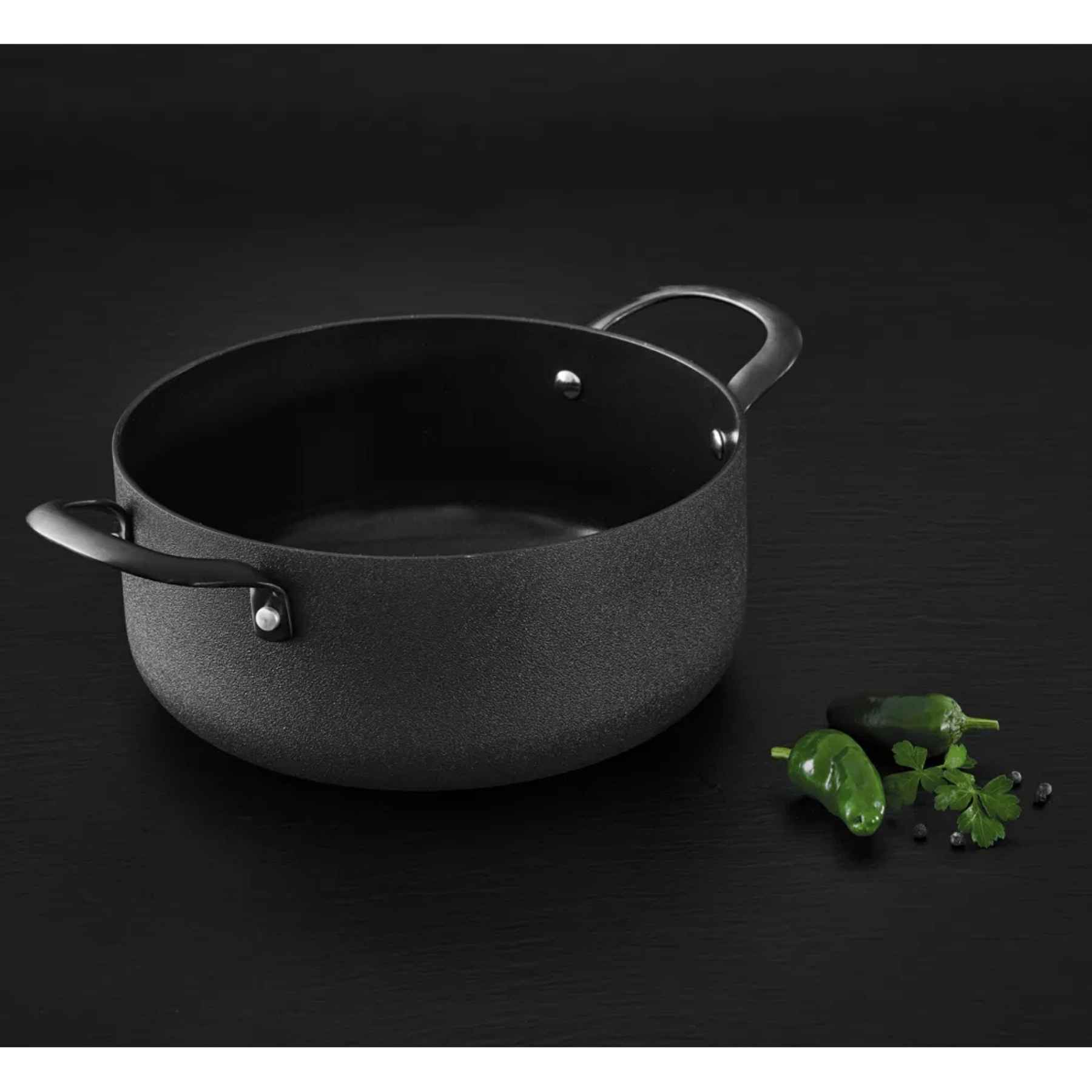 Morsø Black Fossil Grydesæt m/låg 6 dele Black